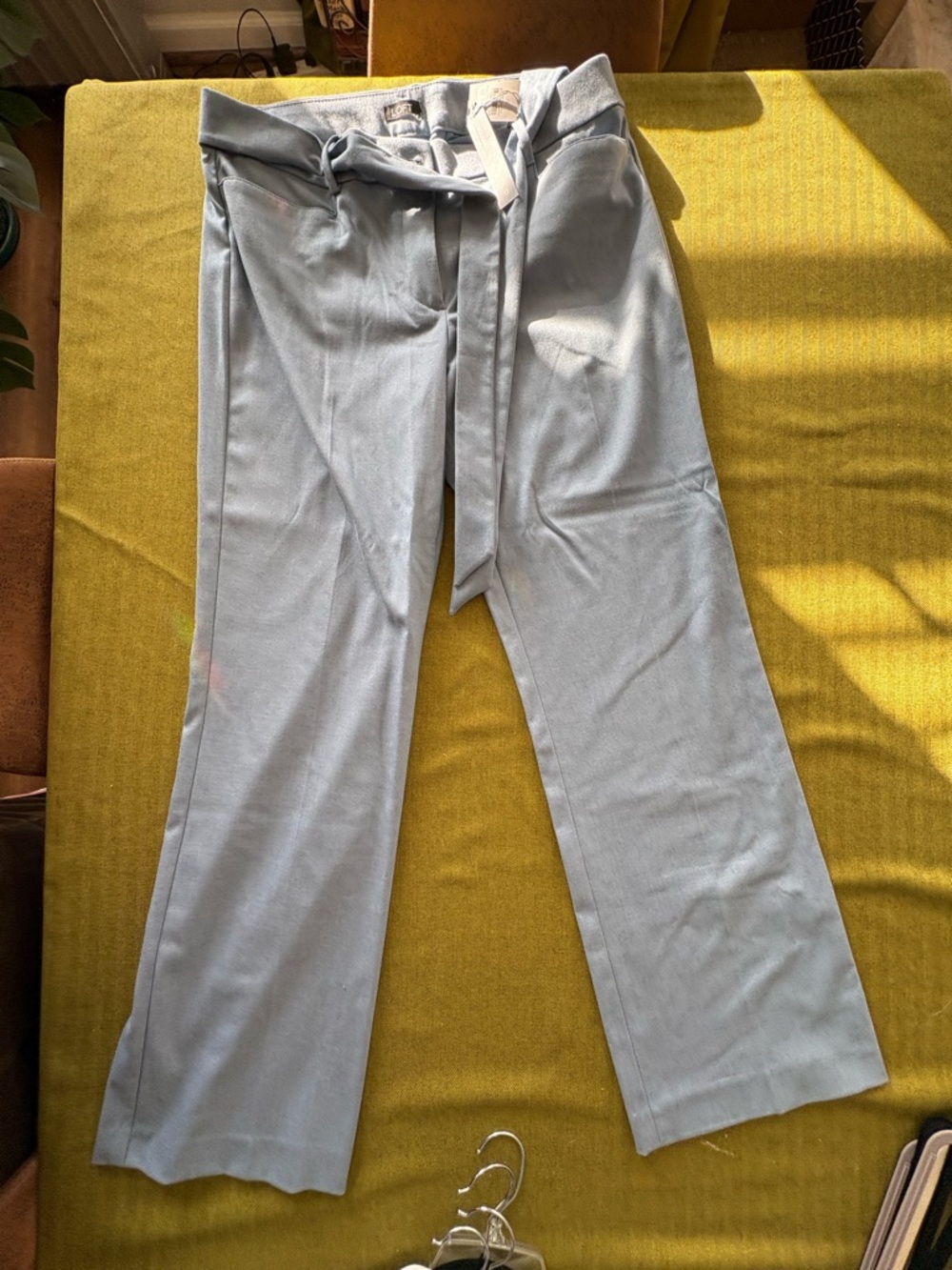 LOFT Light Blue Tie-Waist Trousers